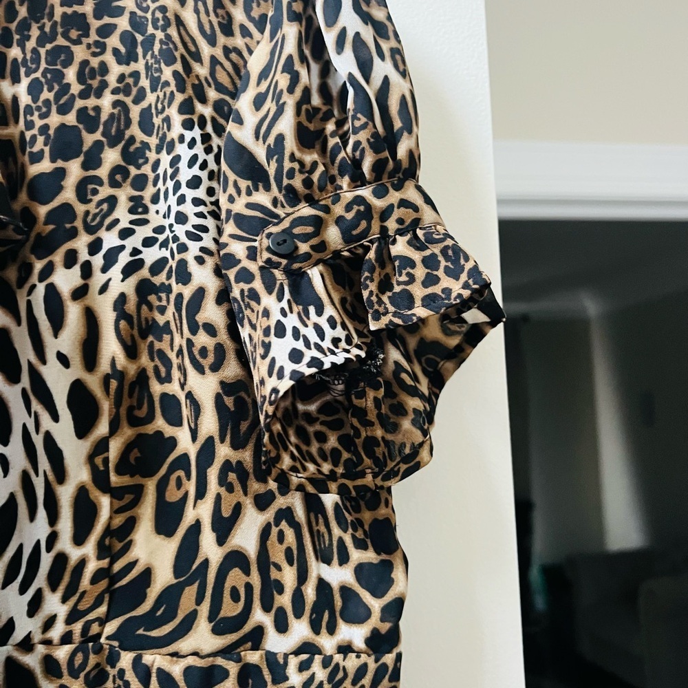 Allison Taylor Leopard Print Ruffle Blouse - Picture 3 of 5